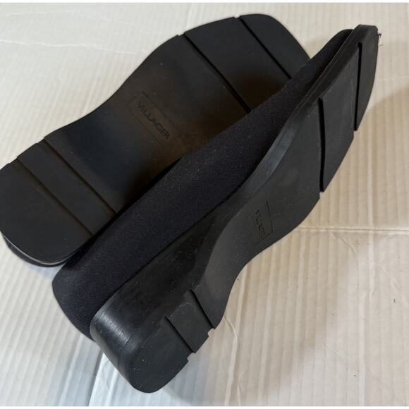 Villager by Liz Claiborne Size 9M Charlize Black Slip-On Square Toe Shoe - Picture 6 of 8
